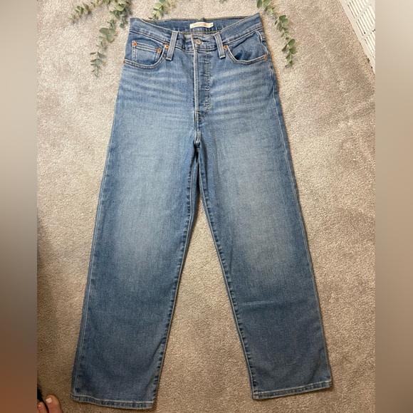 Ribcage Straight Ankle Women's Jeans 26 in Dance Around Medium Wash - Picture 8 of 12